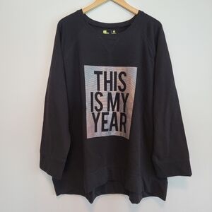 Xersion Pullover Sweatshirt Sz 3X Holographic Print Loungewear Streetwear EUC